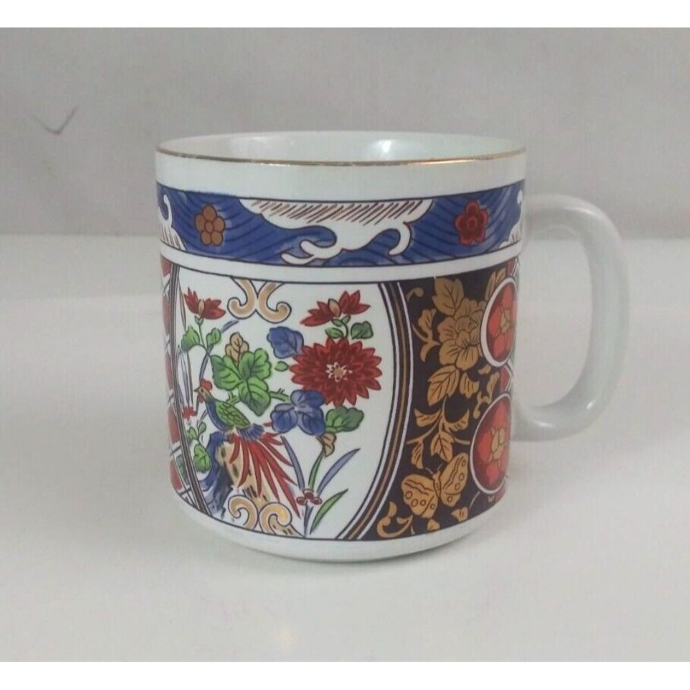Satsuma Floral Birds Design Gold Trim Coffee Cup Made In Japan
